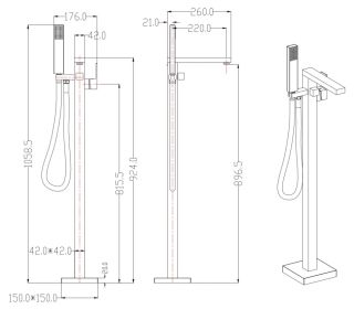 Смеситель напольный Groсenberg GB800 Никель